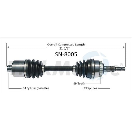 Surtrack Axle Cv Axle Shaft, Sn-8005 SN-8005